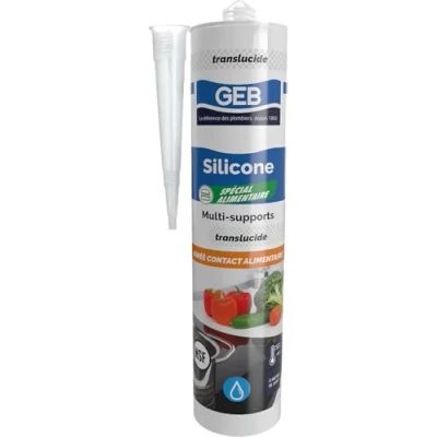 Image de GEB Mastic Silicone spécial contact alimentaire couleur translucide 280 ml