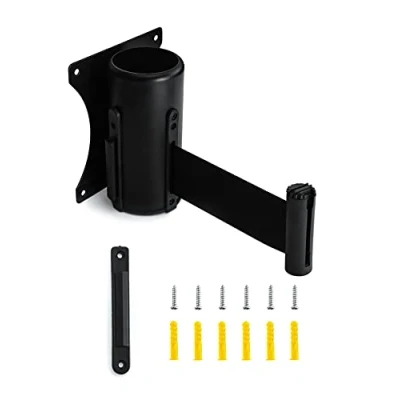 Image de QWORK® Barrière de File d&#039;attente, Ruban Barriere Retractable, système freinage sécurisé et rétractable 3m, Noir