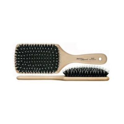 Image de HERCULES SÄGEMANN 9247 Paddle Brush Brosse nourrissante à poils naturels en de sanglier avec picots polyamide soin pour cheveux longs Bois clair