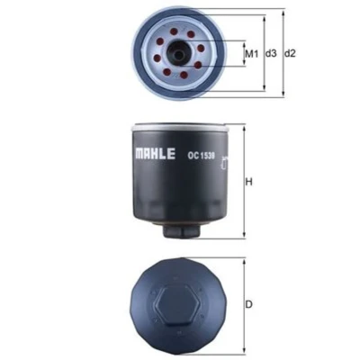 Image de MAHLE ORIGINAL OC 1539 Filtre à huile avec un clapet de non retour vissé FORD: Transit V363 Van, Сamion Plateau / Сhâssis