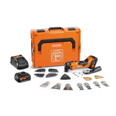 Image de FEIN Multimaster sans fil AMM 500 plus Top 4.0 Ah AS, de 30 accessoires Pour scier le bois et métal, poncer, déposer des carreaux, 2 batterie 18V/4Ah chargeur rapide GAL 1880 CV