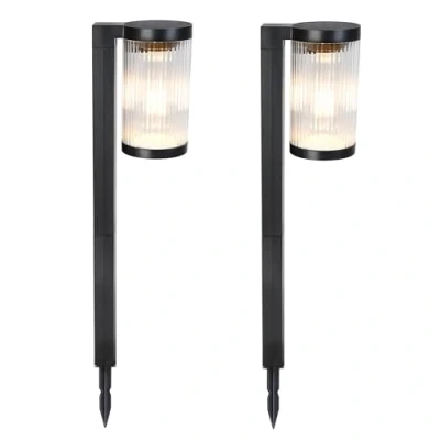 Image de Lot de 2 balises solaires à planter LED blanc chaud 2x BEAMLIT H58cm