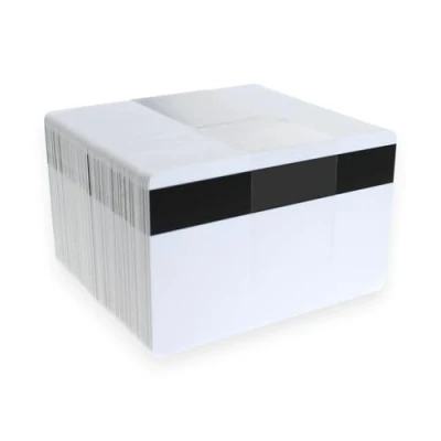 Image de Lot de 100 cartes vierges blanches en PVC qualité supérieure avec une bande Hi Co Mag Format : Carte crédit 760 microns CR80