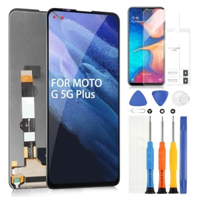 Image de Ecran pour Motorola Moto G 5G+, LCD Display 5G Plus XT2075 2 3 6.7 Pouce, Écran Tactile Digitizer Assembly Réparation Kit (Noir)