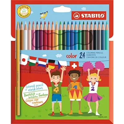 Image de Crayon de couleur STABILO color Étui carton 24 crayons coloriage