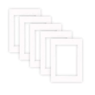 Image de nielsen Conservation Passepartout carton 2,2 mm set de 5 pièces format extérieur 13x18 cm pour d&#039;image 9x13 blanc pur (blanc clair) surface lisse