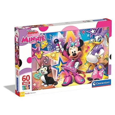 Image de Clementoni Mickey &amp; Friends Minnie Mouse 26443 Supercolor Collection Happy Helpers 60 Maxi pièces, 26443, Multicolore