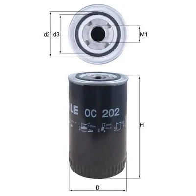 Image de MAHLE ORIGINAL OC 202 Filtre à huile avec un clapet de non retour vissé