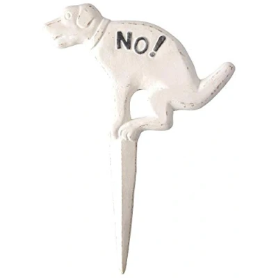 Image de Esschert&#039;s Design HB16 Panneau pour Chien Inscription No Weeing Blanc