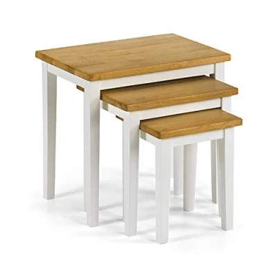 Image de Julian Bowen Tables gigognes Cleo, blanc/chêne