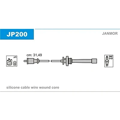 Image de JANMOR JP200 Jeu De Fils d&#039;Allumage MITSUBISHI: Pajero Pinin, Space Star, Outlander I SUV