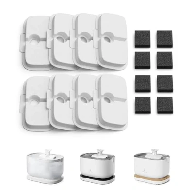 Image de PETLIBRO Filtre Fontaine Eau Chat, Pack de 8 Filtres Remplacement pour Dockstream à Chat PLWF005, PLWF115, PLWF105, avec Filtration Verticale a