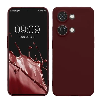 Image de kwmobile Housse Compatible avec OnePlus Nord 3 5G Coque de téléphone en TPU Protection Appareil Photo Rouge Fauve