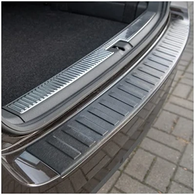 Image de teileplus24 L596 Protection de seuil Coffre V2A INOX pour Skoda Superb 3 Combi 2015 2019 avec Bord, Couleur:Anthracite brossé