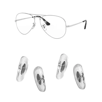 Image de HiCycle2 Ray Ban Lot de 2 paires plaquettes nez rechange pour lunettes soleil Aviator RB3025 RB3539 RB3026 RB3447 RB4263 RB3548 RB3716 RB3816 RB3548N, claire