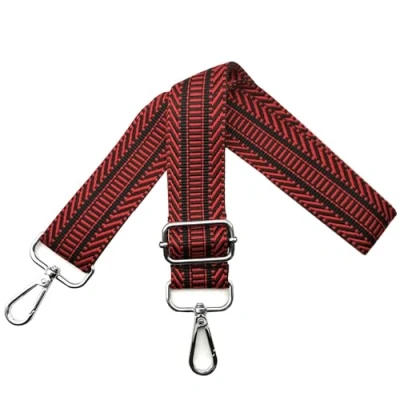 Image de Bandoulière de Sangle Sac à Main Réglable, Remplacement Bandouliere pour Sac, 3,8 cm Large avec Mousqueton en Argent Femmes Sacs Accessoires, Rouge, L3