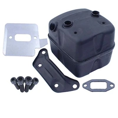 Image de Adefol Kit de Pot Échappement pour Husqvarna 371 372XP 385 390XP Série, Silencieux d&#039;échappement + Support Joint Plaque Refroidissement Pièces Accessoire Tronçonneuse