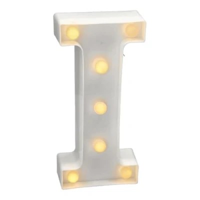 Image de JANDEI Lettres LED avec Lumières, Lettre I Lumière Chaude pour Décoration et Ambiance, Éclairage de Nuit Chevet, Anniversaires, Mariages, Vitrines. Fonctionnant sur batterie