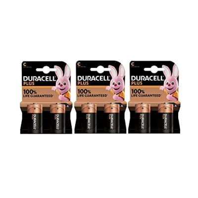 Image de Duracell pile alcaline mn1400 lr14 c 1.5v plus 100% live bl.2pcs 12737