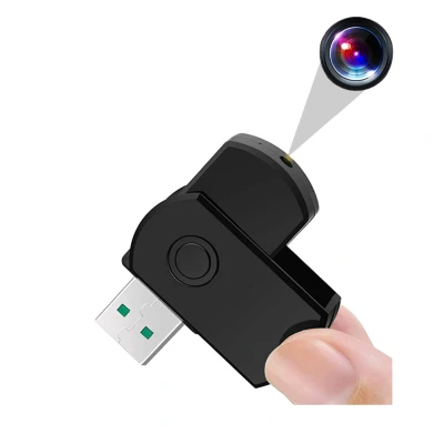 Image de Clé USB Caméra Espion Mini Appareil Photo Vidéo HD Micro SD 32 Go Noir YONIS Neuf