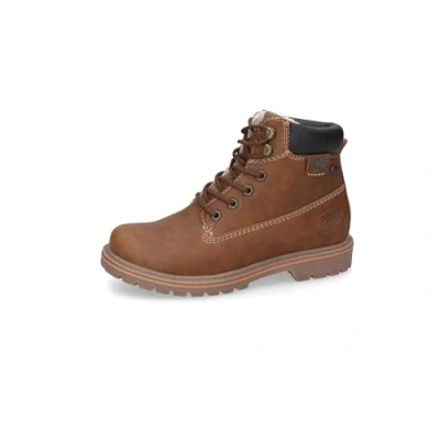 Image de Dockers by Gerli Bottines de combat pour femme, imperméables, doublées chaudes, Cognac 470, 37 EU