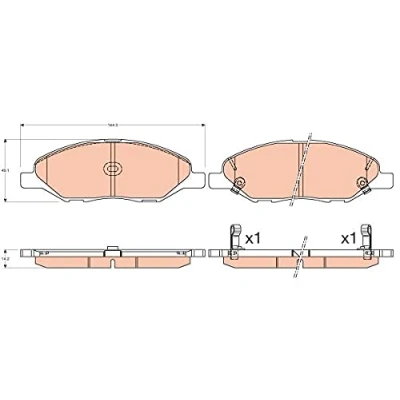 Image de TRW GDB3577 Jeu de plaquettes frein avec indicateur d&#039;usure NISSAN: MICRA 3, Note I, 2