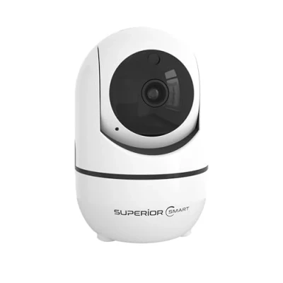 Image de Superior Electronics iCM001 Télécamenre WiFi de Surveillance d&#039;intérieur HD 720p 2,4 GHz avec Vision Nocturne et Audio bidirectionnel Interception mouvements Zoom Manuel Rotation 360 Blanc