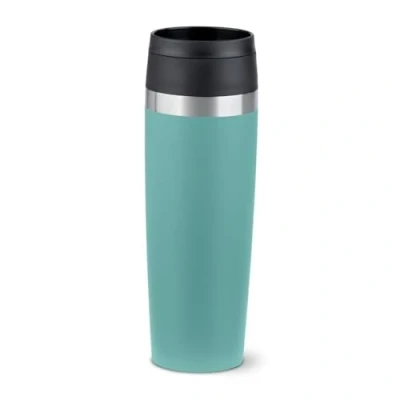 Image de EMSA N2023850 Travel Mug Classic 0,5 l avec bouchon à vis confort en acier inoxydable, 6 h chaud et froid 12 h, 100% étanche, ouverture 360, bleu pétrole