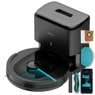 Image de Cecotec Aspirateur Robot Conga 8490 Ultimate Ultra Power Home. Laveur Navigation Laser, Nettoyage 4en1 (Aspiration, Balayage, Nettoyage, serpillière), 7000 Pa,170 Min d’autonomie,App