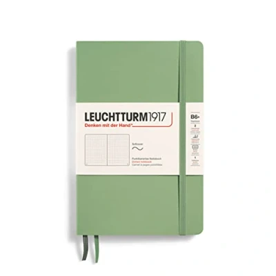 Image de LEUCHTTURM1917 363934 Carnet Paperback (B6+), couverture souple, 123 pages numérotées, Sauge, pointillé