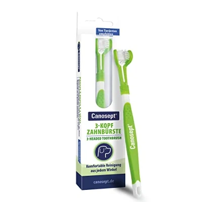 Image de Canosept Brosse à Dents 3 TÊTES a dent Chien Plaque Destructor pour Le Nettoyage et Soin des du Mauvaise haleine