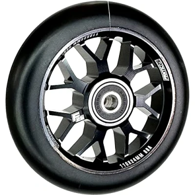 Image de Fantic26 Spy7 Stunt Scooter Rouleau I Trick Tret Enfant Roue 110 mm ABEC 11 Rapide Silencieux Freestyle (Noir/Pu Noir)