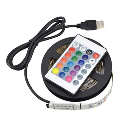 Image de Steellwingsf Bande lumineuse flexible 5050 SMD LED 24 touches RGB Contrôleur RVB 1 m