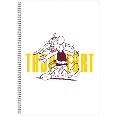 Image de Clairefontaine 813058C Un Cahier à Spirale Astérix A4 21x29,7 cm 148 Pages Lignées avec Marge Papier Blanc 90g 1 visuel et Obélix, livraison aléatoire