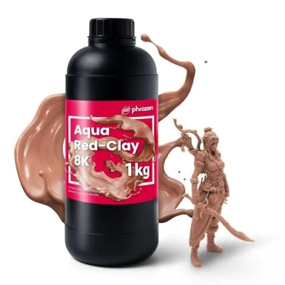 Image de Phrozen Auqa Red Clay 8K Résine d&#039;imprimante 3D 405 nm UV Photopolymère Resin pour impression LCD/DLP/SLA Haute Précision, Faible Odeur, Non Cassante Rouge (1kg)
