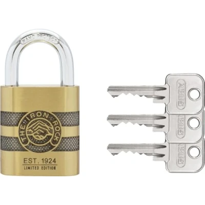 Image de ABUS Cadenas en laiton 83/45 IRON ROCK avec 3 clés contre anse acier trempé, nano protect Résistant aux intempéries Niveau 8