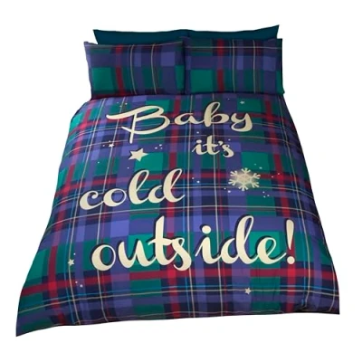 Image de Rapport Parure de lit « Westie », Polyester Coton, Bleu, Double