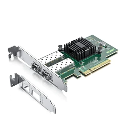 Image de 10Gtek® Carte Réseau 10GbE PCIE pour Intel X520 DA2/ SR2 82599ES Chip, Dual SFP+ Ports, 10Gbit PCI Express x8 LAN Adapter, 10Gb NIC Windows Server, Win7/8/10, Linux