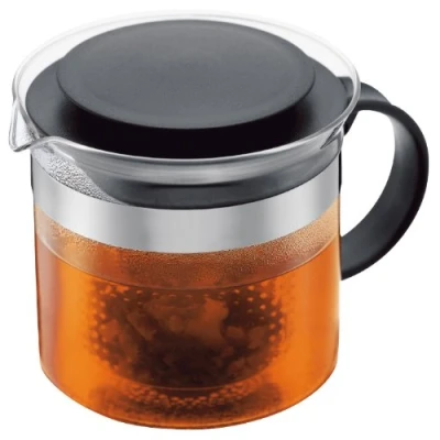 Image de Bodum 1880 01 Bistro Nouveau Théière à Piston Filtre en Acrylique 1, 5 L, Noir