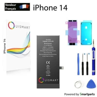 Image de OUISMART® Kit Batterie pour iPhone (avec Outils + Adhésif Joint D&#039;étanchéité, 14)