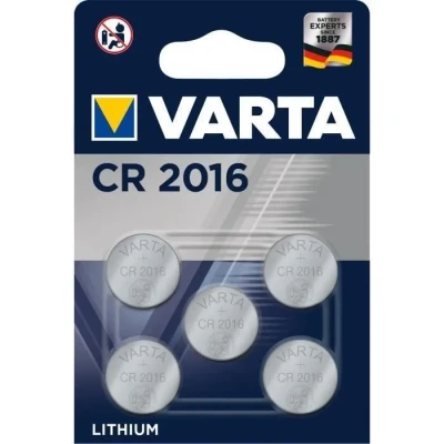 Image de VARTA Piles Bouton CR2016, lot de 5, Lithium Coin, 3V, emballage sécurisé pour les enfants, petits appareils électroniques clés voiture, télécommandes, balances