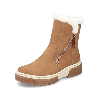 Image de Rieker Femme Bottines X8661, Dame Bottines,Semelle intérieure Amovible,Bottes,Demi Bottes,Bottillon,Plat,Marron (Braun / 24),42 EU 8 UK