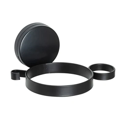 Image de WENKO Support sèche Cheveux Mural Pavia, Porte Fixation sans perçage Static Loc Plus, Acier, 10x6,5x11 cm, Noir