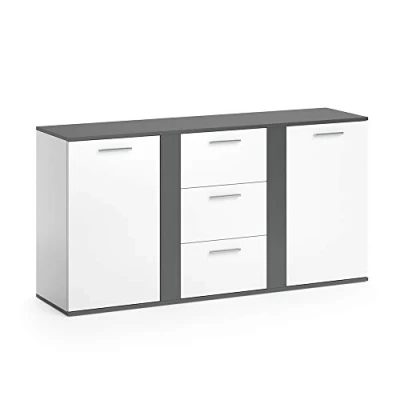 Image de Vicco Commode avec tiroirs Novelli, Anthracite/Blanc, 155 x 80 cm
