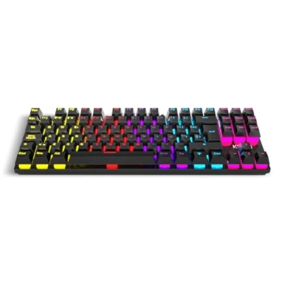 Image de Krom KASIC TKL Clavier de jeu mécanique RGB Rainbow, sans pavé numérique, mode jeu, anti gohsting, Windows 7/8/8.1/10, USB, disposition espagnole, noir