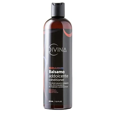 Image de Baume adoucissant conditioner Natural&amp;Amazing de DIVINA BLK, produit pour cheveux afro et bouclés avec extraits naturels grenade aloès (400ml)