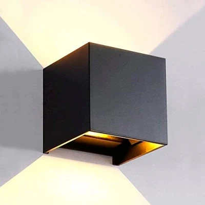 Image de M Ledme Applique murale Noir extérieur/intérieur LED 12W, CCT Dimmable de Blanc froid à chaud (6500K 2700K), IP54 Imperméable, idéal pour l’éclairage extérieur. LM6184