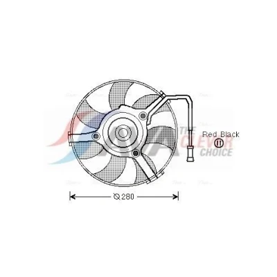 Image de PRASCO AI7504 Ventilateur Moteur 280 140 sans cadre du véntilateur radiateur (encadrement) AUDI: A6 C5 Avant, Berline, A4 B5 Avant