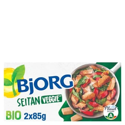 Image de BJORG Seitan Bio Veggie Riche en protéines Pauvre Matières grasses 170 g (2 x 85 g)