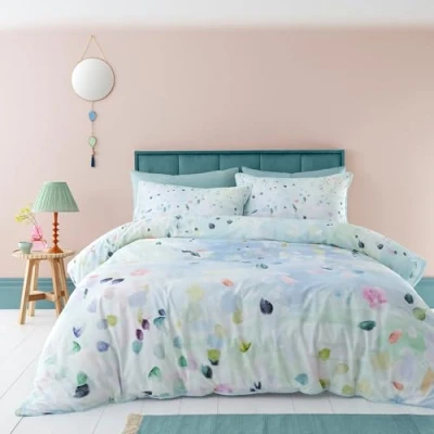 Image de Appletree Style Alfresco Parure de lit 100% Coton King Size Bleu Canard